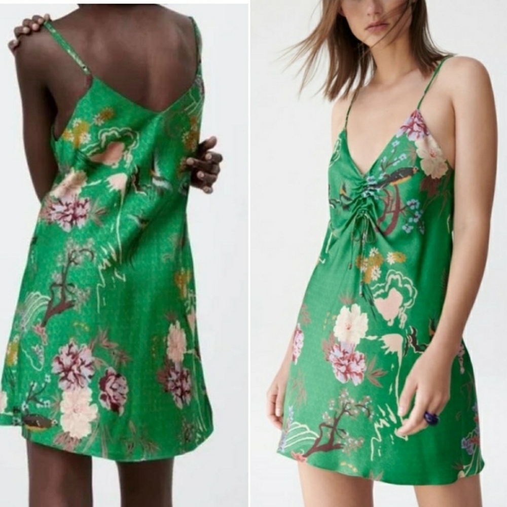 Zara Women's Green Dress XS NWT